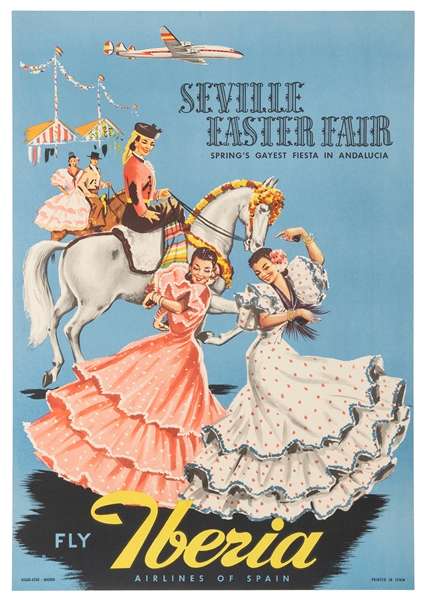  Seville Easter Fair / Fly Iberia. Madrid: Rasgo-Azar, ca. 1...