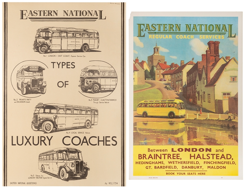  Eastern National. Two bus travel posters. [Great Britain]: ...