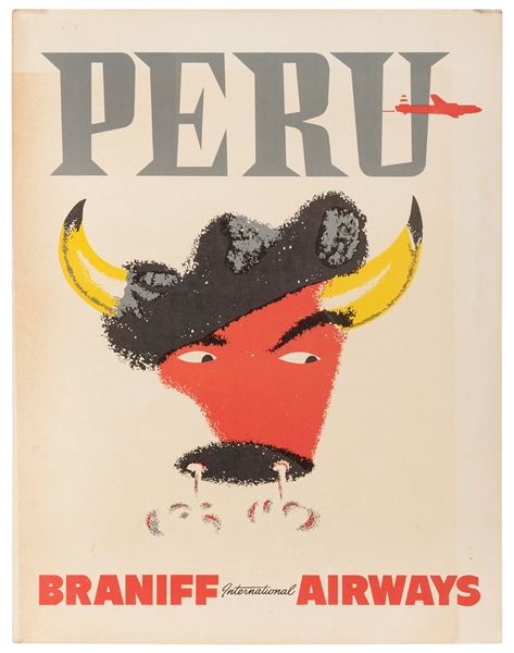  Peru / Braniff International Airways. 1960s. Offset lithogr...