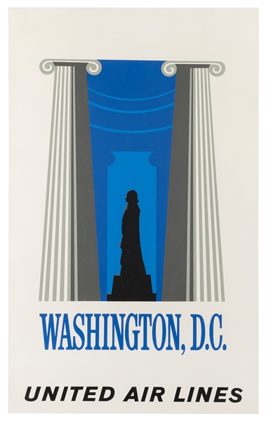  Washington, D.C. / United Air Lines 1960s. Color silkscreen...