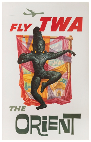  KLEIN, David (1918-2005). Fly TWA / The Orient. 1960s. Offs...