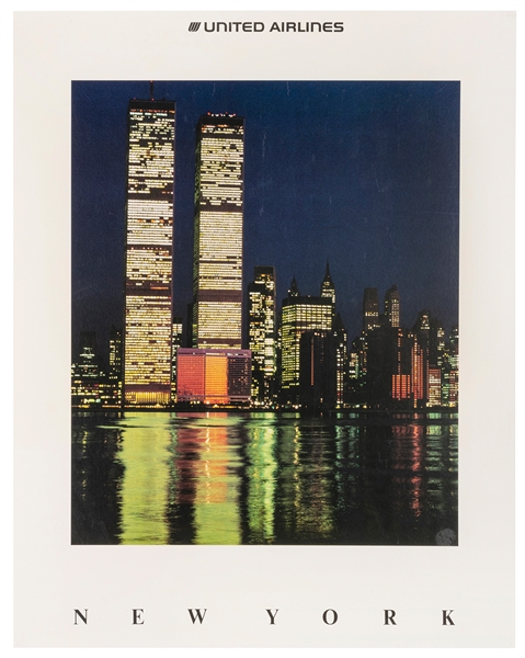  United Airlines / New York. Circa 1980s. 28 x 22”. Linen ba...