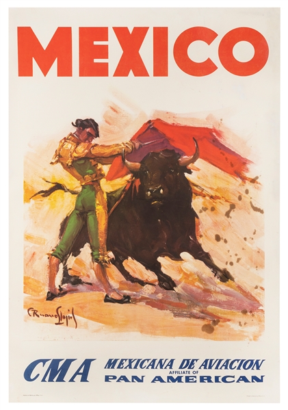  Mexico / CMA Mexicana de Aviacion. Circa 1950s. Tourism pos...