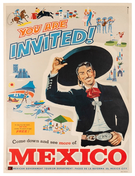  You Are Invited! Mexico. Mexico: Publicistas S.A., ca. 1950...