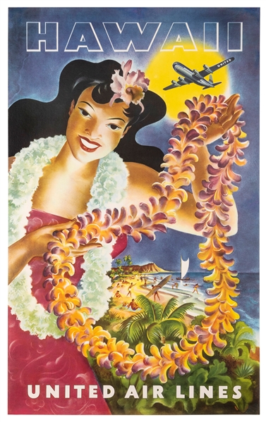  FEHER, Joseph (1908-1987). Hawaii / United Air Lines. Circa...