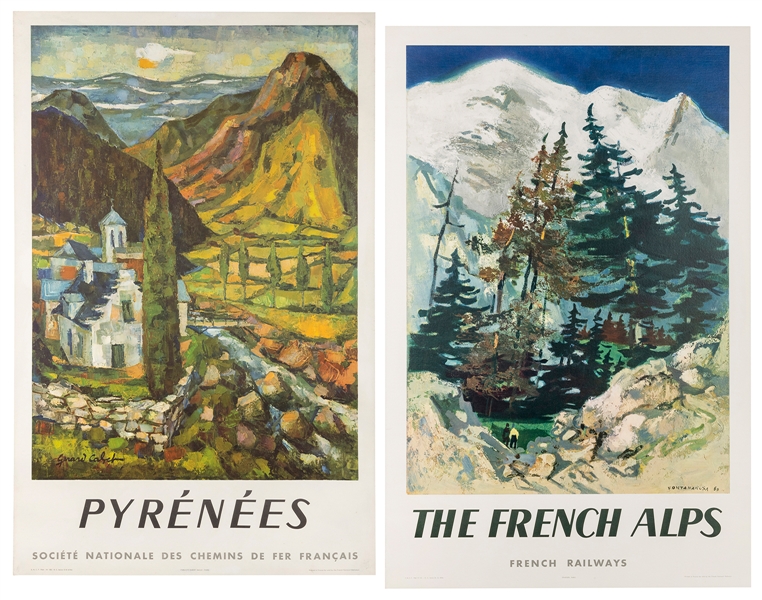  [FRANCE]. Pair of SNCF travel posters. Including CALVET, Ge...