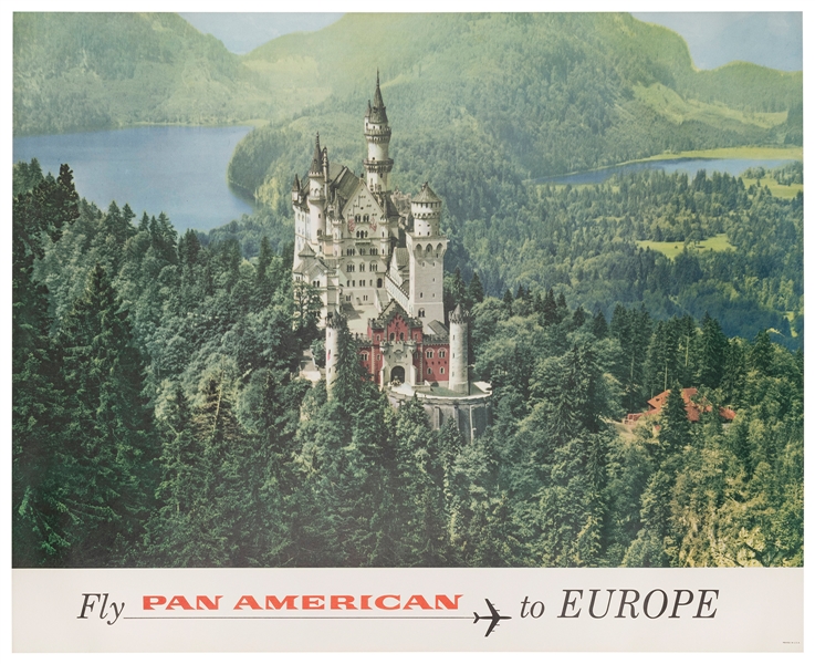  Fly Pan American to Europe. Circa 1960s. Photographic airli...