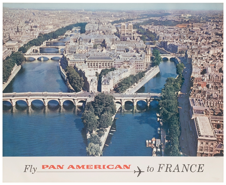  Fly Pan American to France. Circa 1960s. Photographic airli...