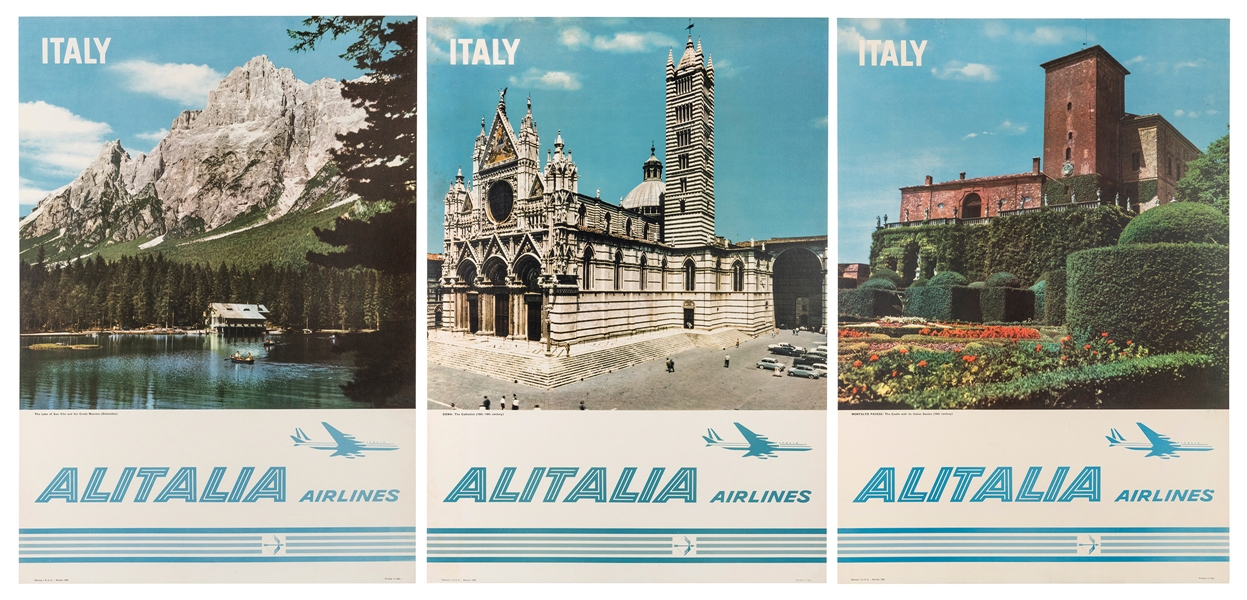  Alitalia / Italy. Group of three travel posters. 1962-3. It...