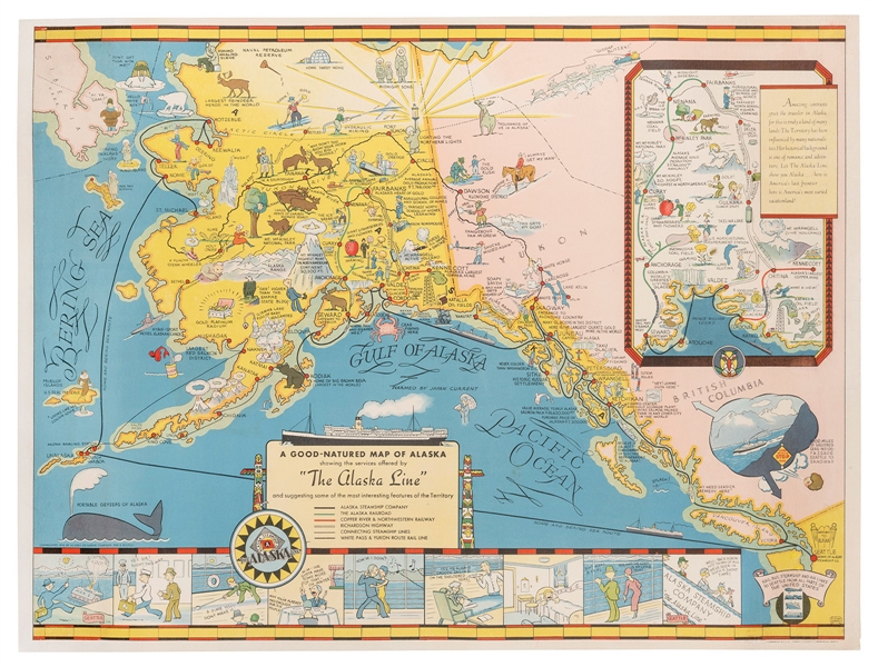  CAMY, Edward (1904-1958). Alaska Line / A Good-Natured Map ...