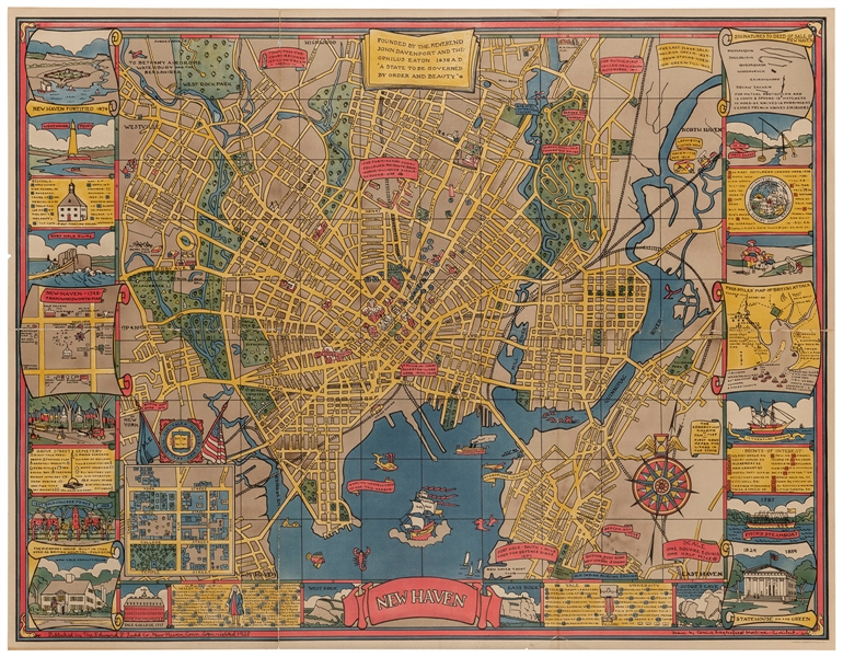  MORTIMER, Carina Eaglesfield. A Map of New Haven. 1928. New...