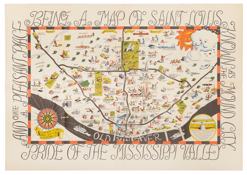  FLACHMANN, Chuck. A Map of St. Louis, Known as the Mound Ci...