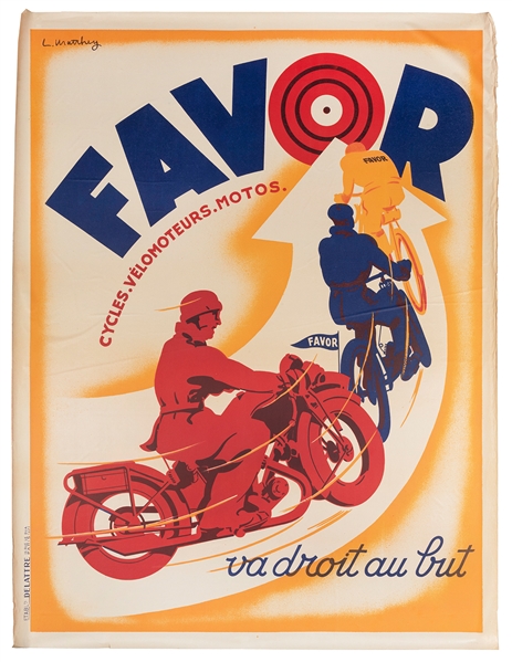  MATTHEY, L. Favor Cycles. Vélomoteurs. Motos. / va droit au...