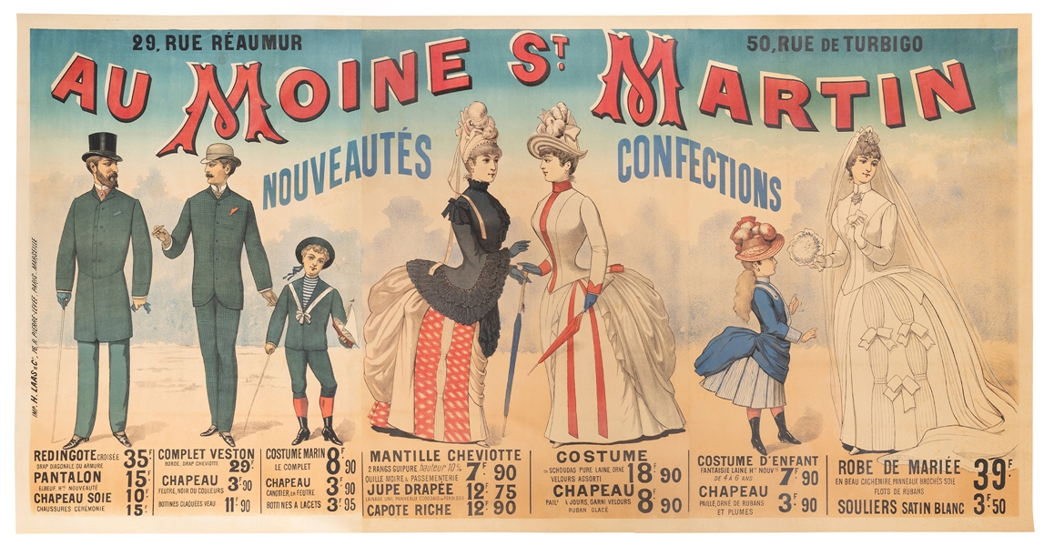  [FASHION]. Moine St. Martin. Paris: H. Laas, ca. 1890s. Lar...