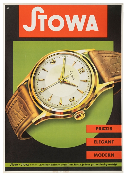  [WATCHES]. Stowa Präzis Elegant Modern. Bremen: Carl Schüne...