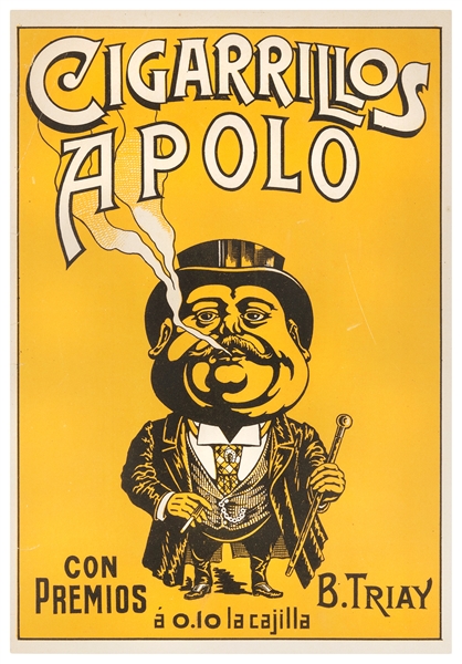  Cigarillos Apolo. Spain, ca. 1930s. Small poster/advertisem...