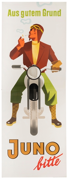  Juno Bitte / [Motorcyclist]. Germany, ca. 1950s. Two-sheet ...