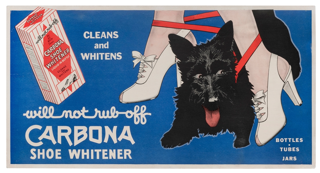  Carbona Shoe Whitener will not rub off. Circa 1940s. Horizo...