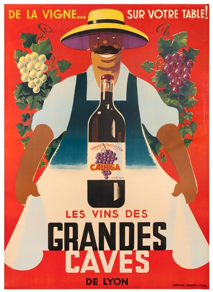  Les Vins des Grandes Caves de Lyon. Lyon: Cristen, ca. 1950...