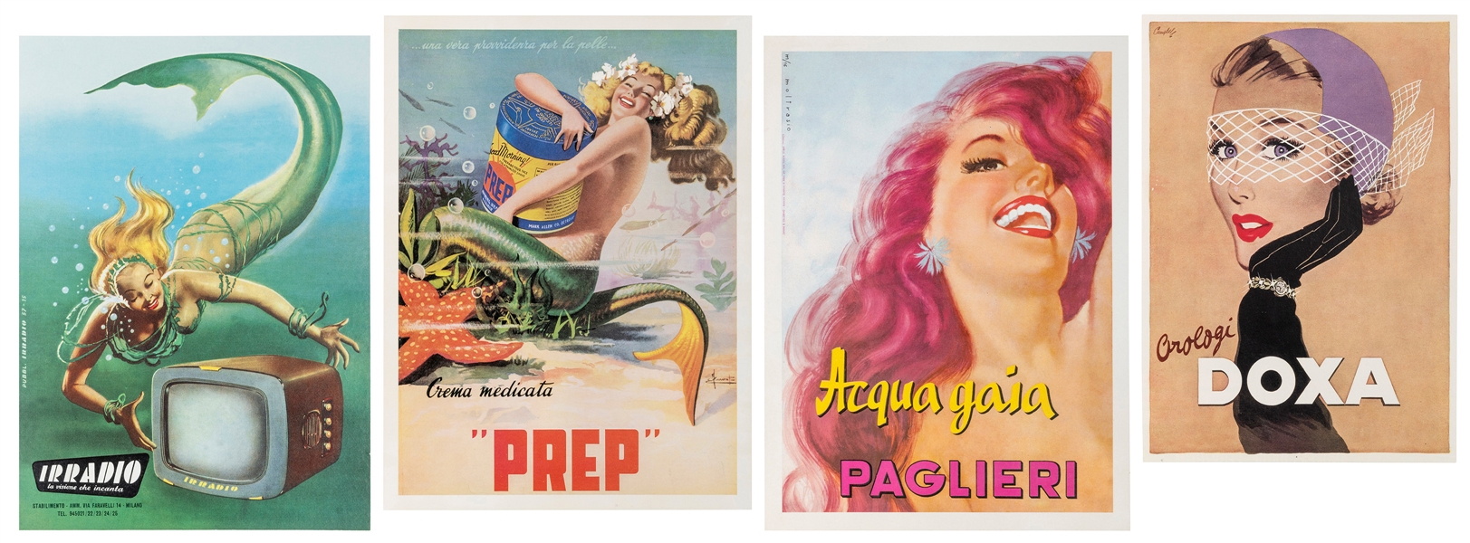  Group of 4 Italian product advertisements. Group of Italian...