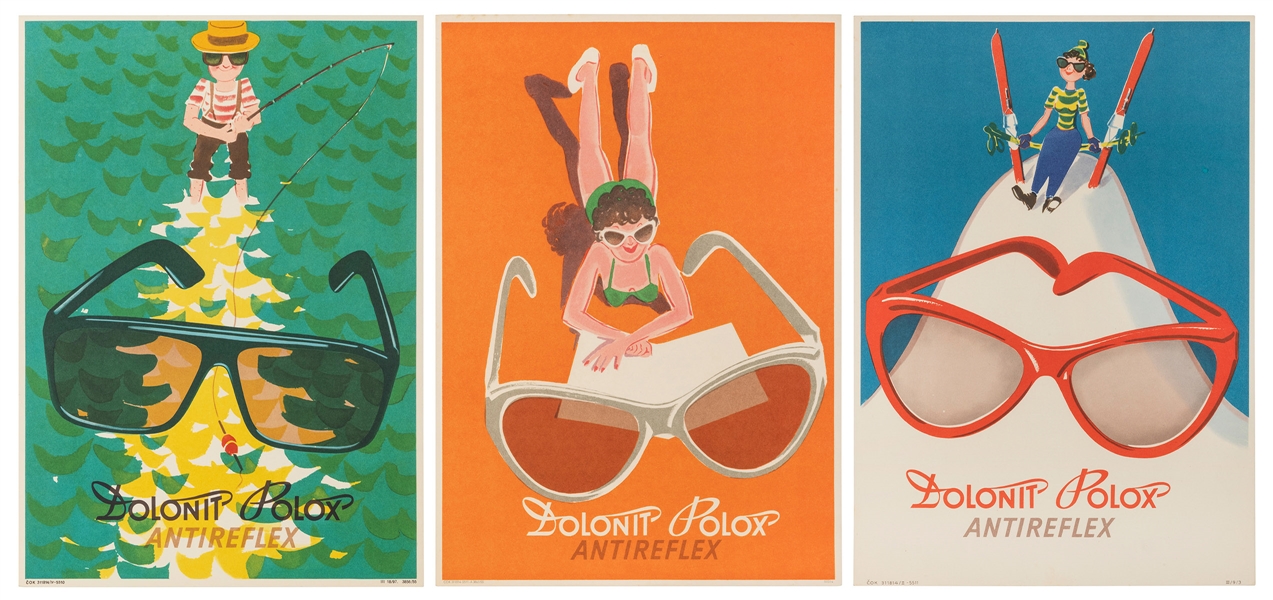  Dolonit Polox / Antireflex. Set of three posters. Circa 195...