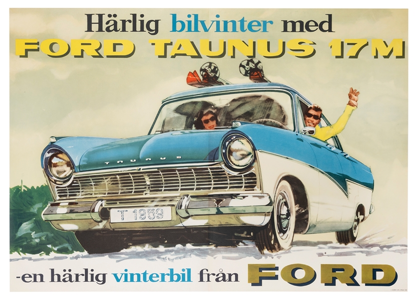  Ford Taunus 17M. 1959. Stockholm: J. Olsens. Automobile adv...