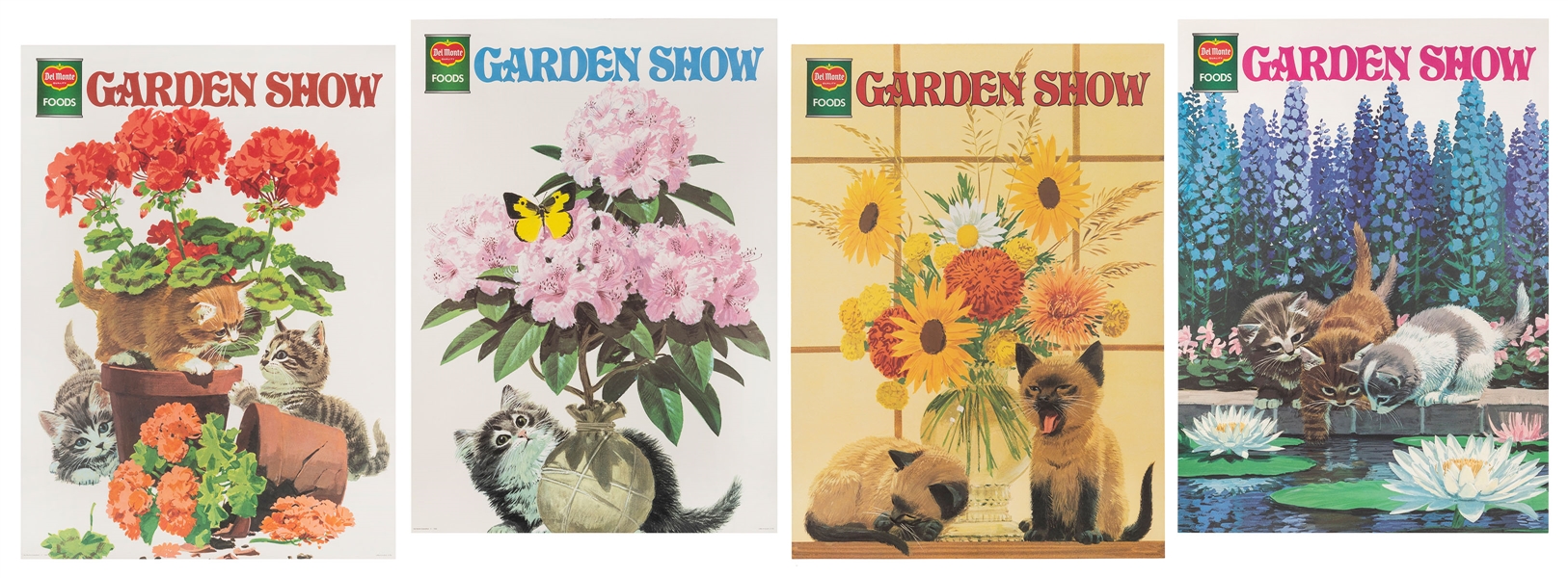  Del Monte Garden Show / [Cats]. Group of 4 posters. 1970. S...