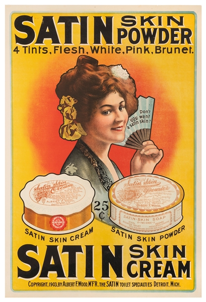  Satin Skin Powder / Satin Skin Cream. Circa 1900s. Color st...