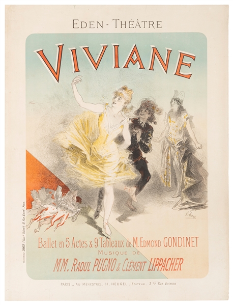  CHERET, Jules (1836-1932) Viviane. Paris: Chaix, ca. 1890. ...