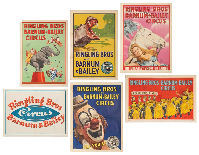  Ringling Bros. and Barnum & Bailey Circus. Group of 6 poste...