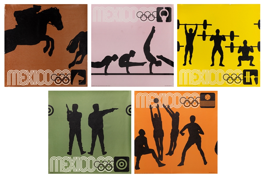  [OLYMPICS]. Mexico 68. Group of 5 posters. Mexico: Miguel G...