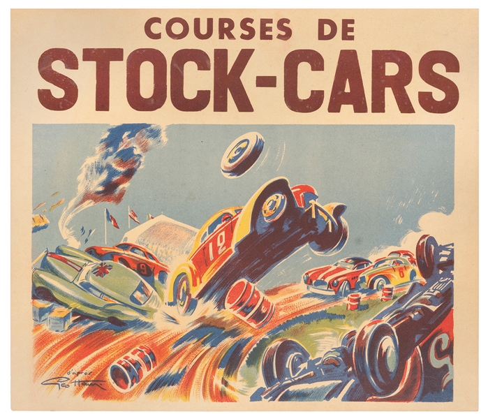  D’APRES GEORGE HAM. Courses de Stock Cars. French, ca. 1930...