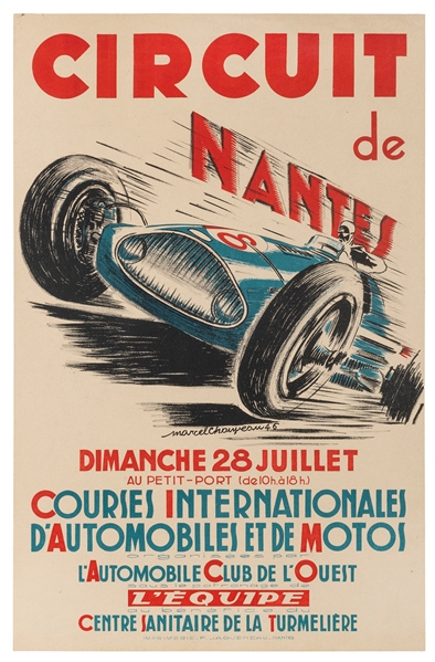  CHOIYEOU, Marcel. Circuit de Nantes. 1946. Nantes: Imp. F. ...