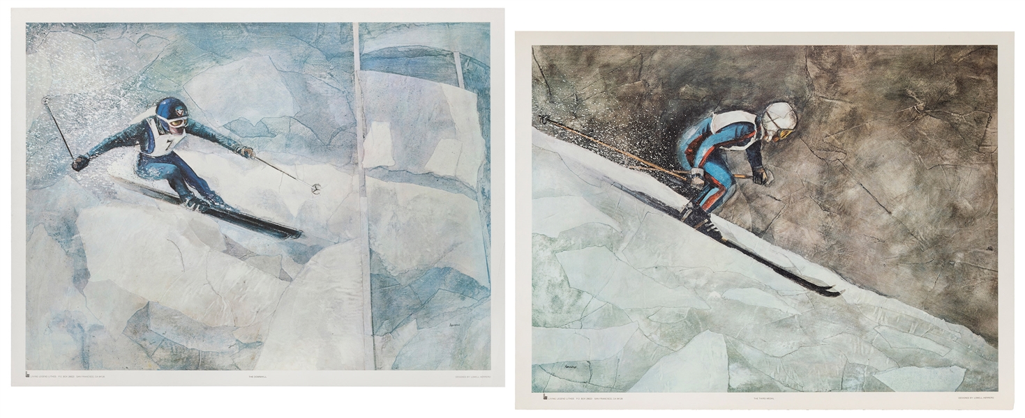  HERRERO, Lowell (1921-2015). Two skiing posters. San Franci...