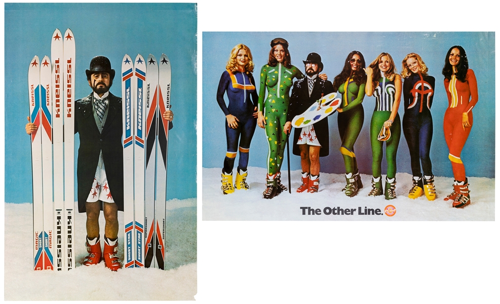  Kneissl / Saska. Pair of ski advertising posters. Circa 197...