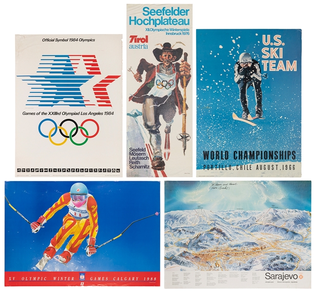  [OLYMPICS]. Group of 8 Olympic Winter Games posters. 1960s-...