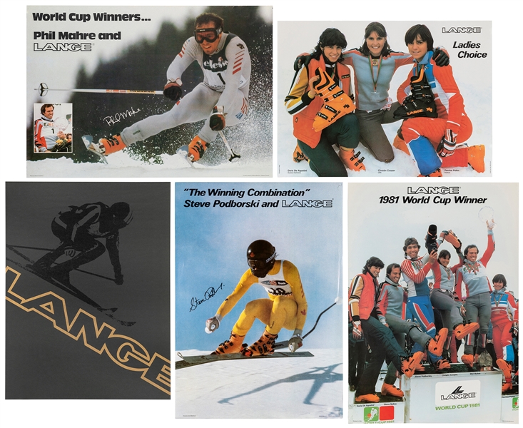  LANGE. A group of eight advertising posters. Circa 1970s. T...