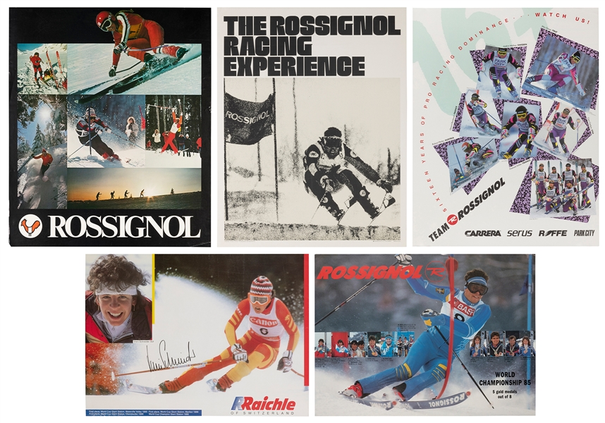  [ROSSIGNOL]. A group of 9 photographic ski posters. Rossign...