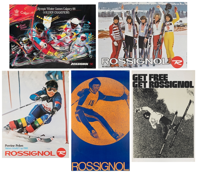  [ROSSIGNOL]. A group of 10 photographic ski posters. Rossig...