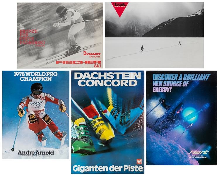  [SKI ADVERTISING]. A group of ten advertising posters. Circ...