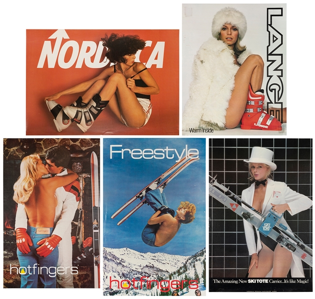  [PIN-UP]. A group of ten ski advertising posters. 1970s-80s...