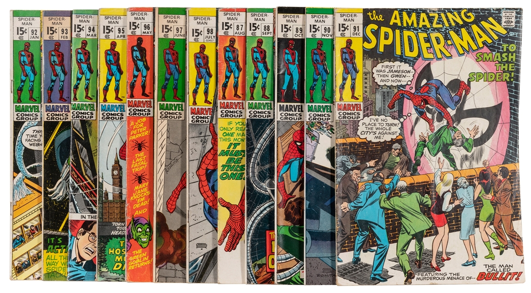  The Amazing Spider-Man Volume 1 Nos. 87-98. Marvel Comics G...