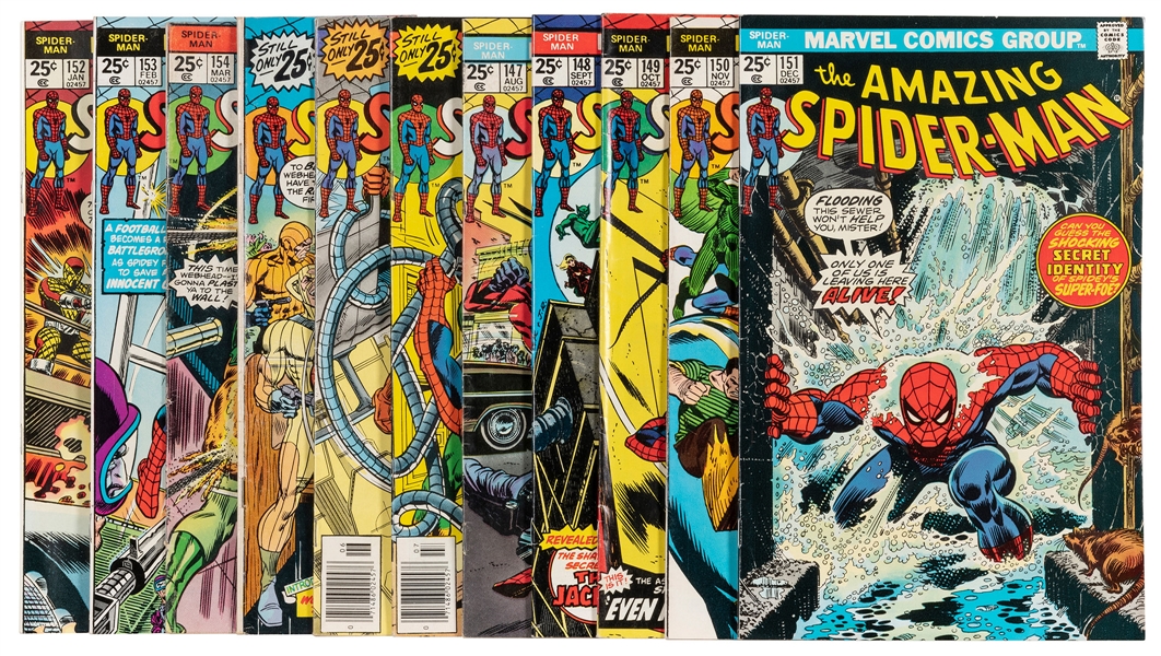 The Amazing Spider-Man Volume 1 Nos. 147-156. Marvel Comics...