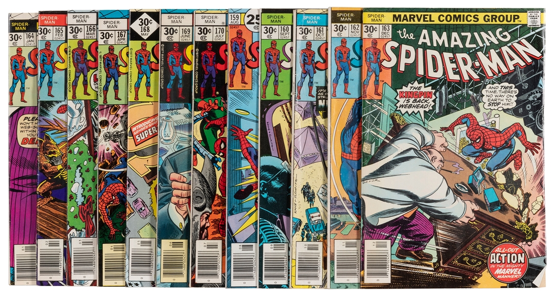  The Amazing Spider-Man Volume 1 Nos. 159-170. Marvel Comics...