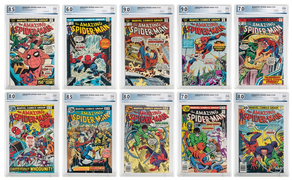  [SPIDERMAN]. The Amazing Spider-Man Comics. Group of Ten Co...