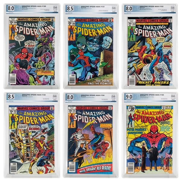  [SPIDERMAN]. The Amazing Spider-Man. Group of Six Comic Boo...