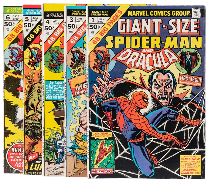  [SPIDERMAN Group of Five “Giant-Size” Spider-Man Comics. Ma...