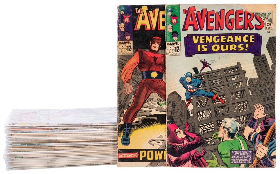  [AVENGERS]. Group of 22 of the Avengers Comics. Marvel, ca....