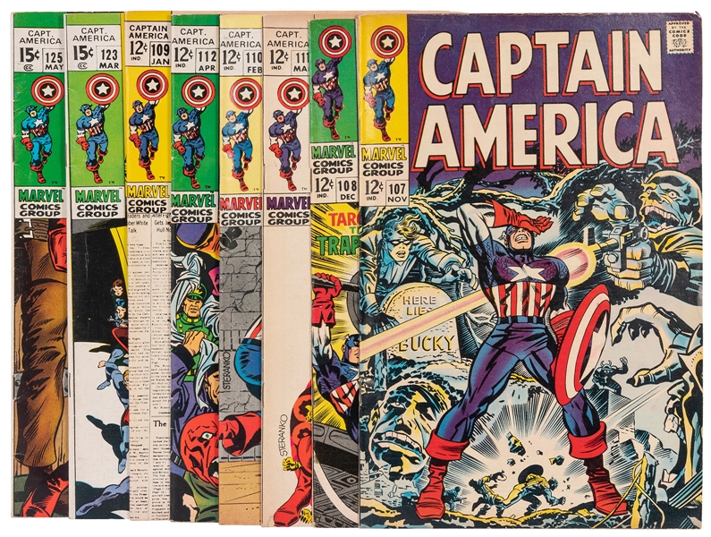  [CAPTAIN AMERICA]. Group of Eight Silver Age Captain Americ...