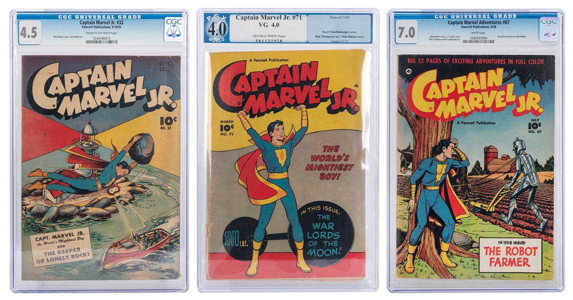  [CAPTAIN MARVEL]. Group of Three Golden Age Captain Marvel ...